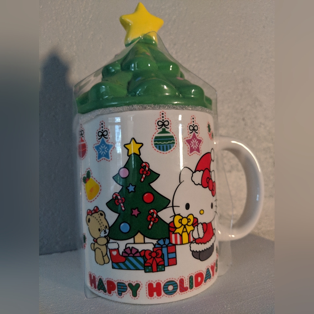 Hello Kitty Christmas Happy Holiday Mug Tree Tooper Decor Collectibles
